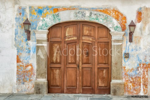 Picture of Architectural detail at the colonial house in Antigua Guatemala